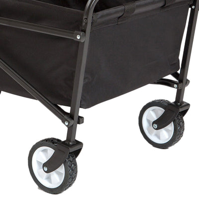 Seina Heavy Duty Compact Collapsible Outdoor Garden Camping Utility Wagon, Black - VMInnovations