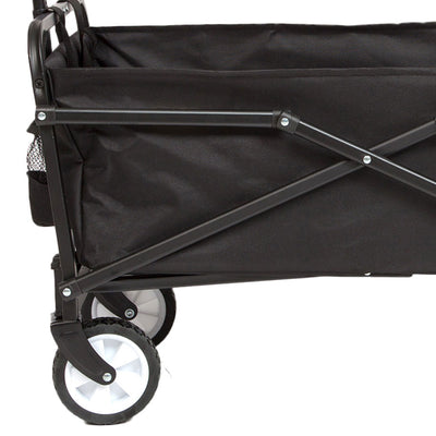 Seina Heavy Duty Compact Collapsible Outdoor Garden Camping Utility Wagon, Black