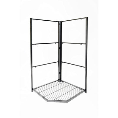 Origami 4 Tier Foldable Corner Shelving w/Wheels for Organization, Pewter (Used) - VMInnovations