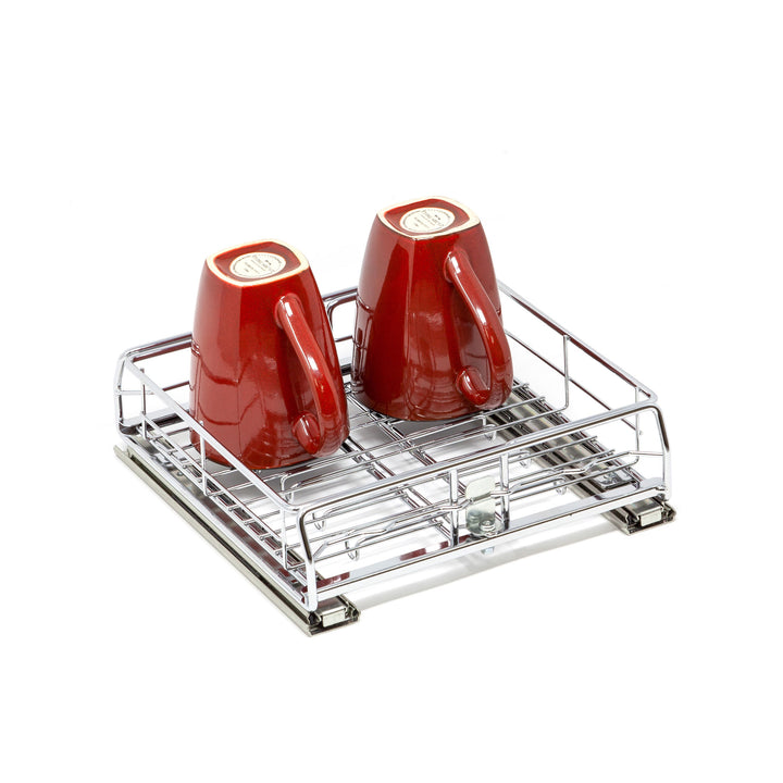 Origami Kitchen Sliding Pullout Cabinet Storage Organizer, Silver, 2PK(Open Box)