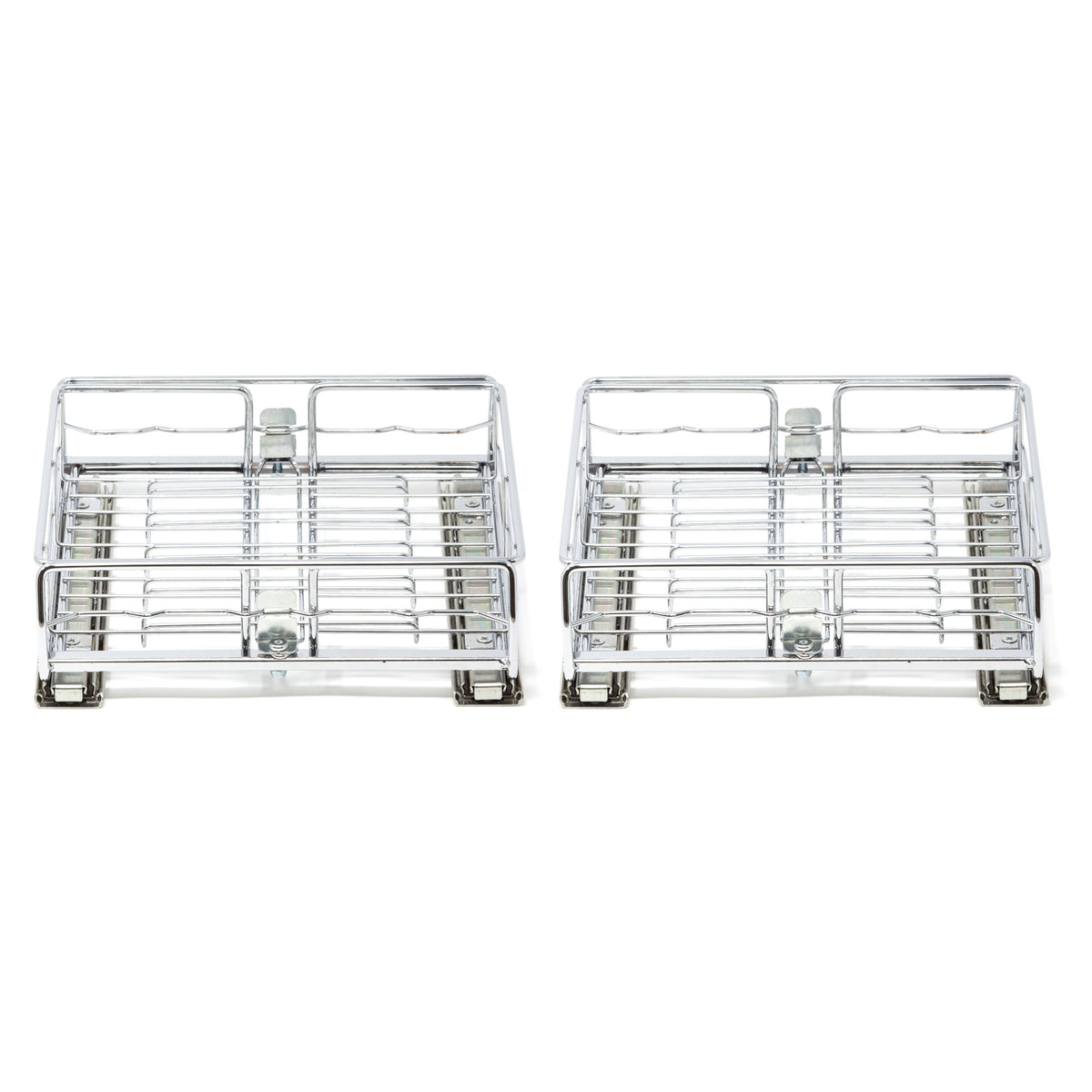 Origami Kitchen Sliding Pullout Cabinet Storage Organizer, Silver, 2PK(Open Box)