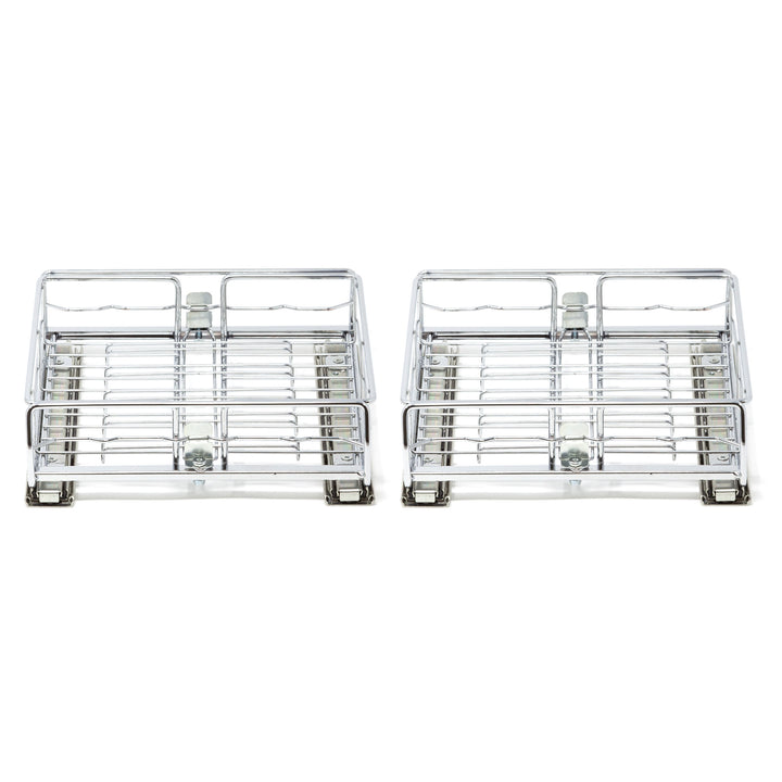 Origami Kitchen Sliding Pullout Cabinet Storage Organizer, Silver, 2PK(Open Box)