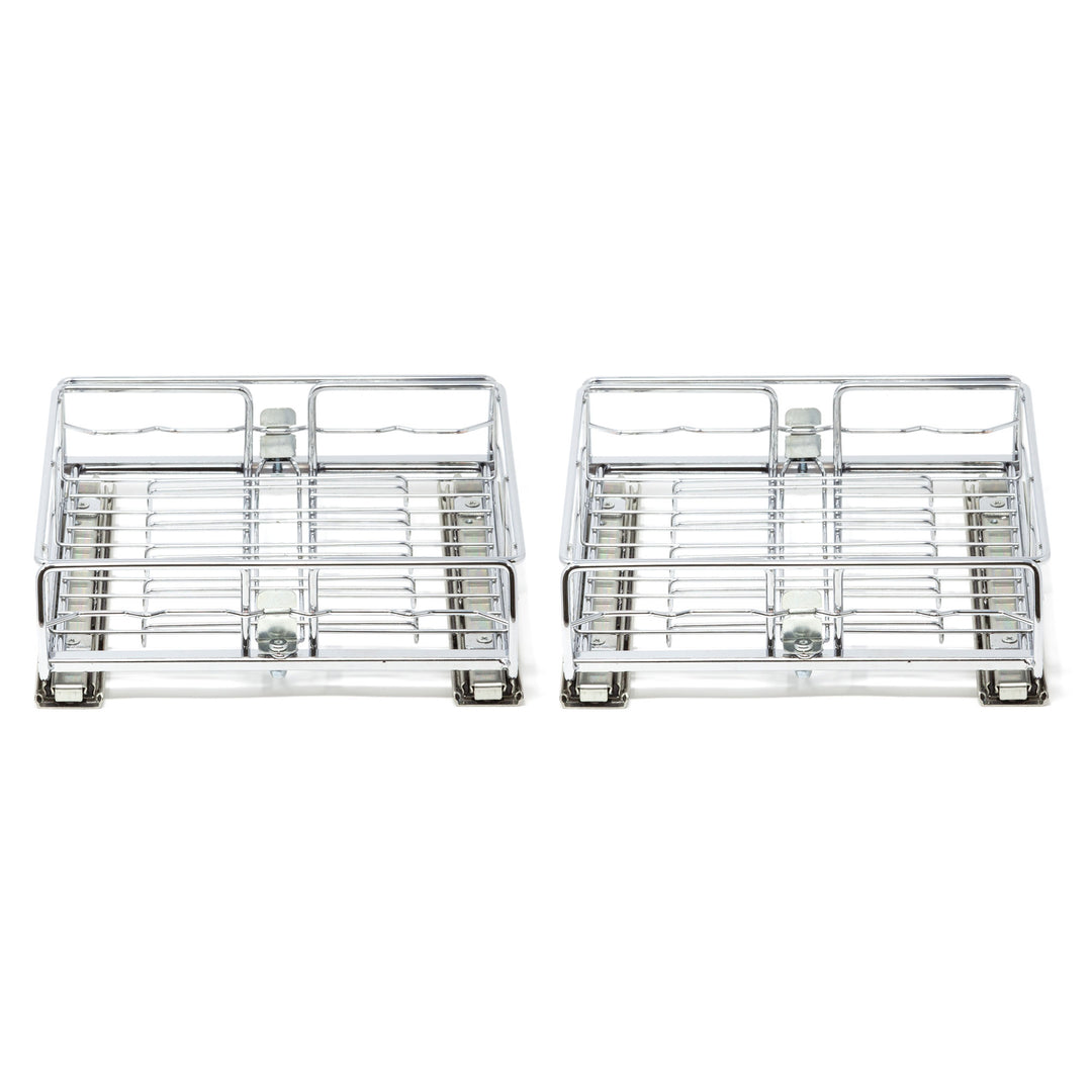 Origami Kitchen Sliding Pullout Cabinet Storage Organizer, Silver, 2PK(Open Box)