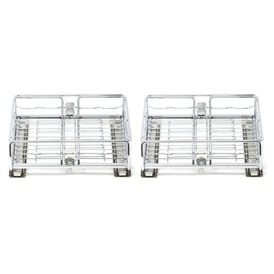 Origami Kitchen Sliding Pullout Cabinet Storage Organizer, Silver, 2PK(Open Box)