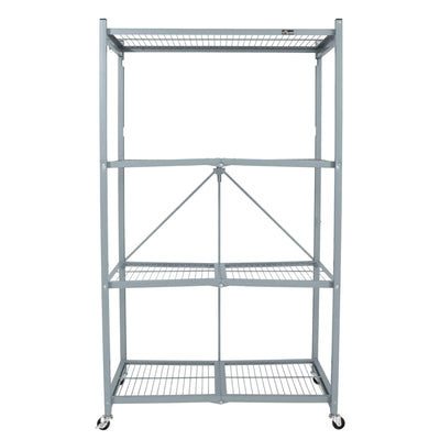 Origami 4 Tier Foldable Heavy Duty Garage Shelving with Wheels for Organization