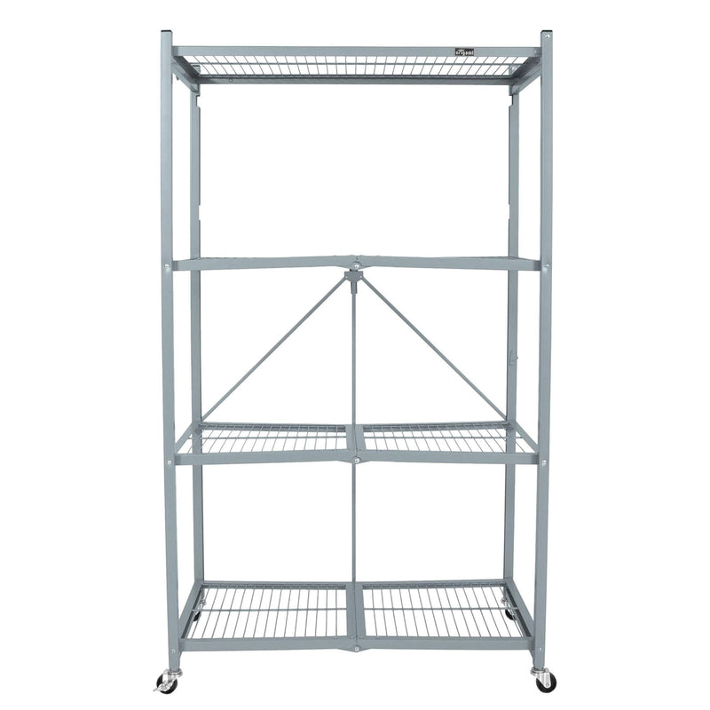 Origami 4 Tier Foldable Heavy Duty Garage Shelving with Wheels for Organization