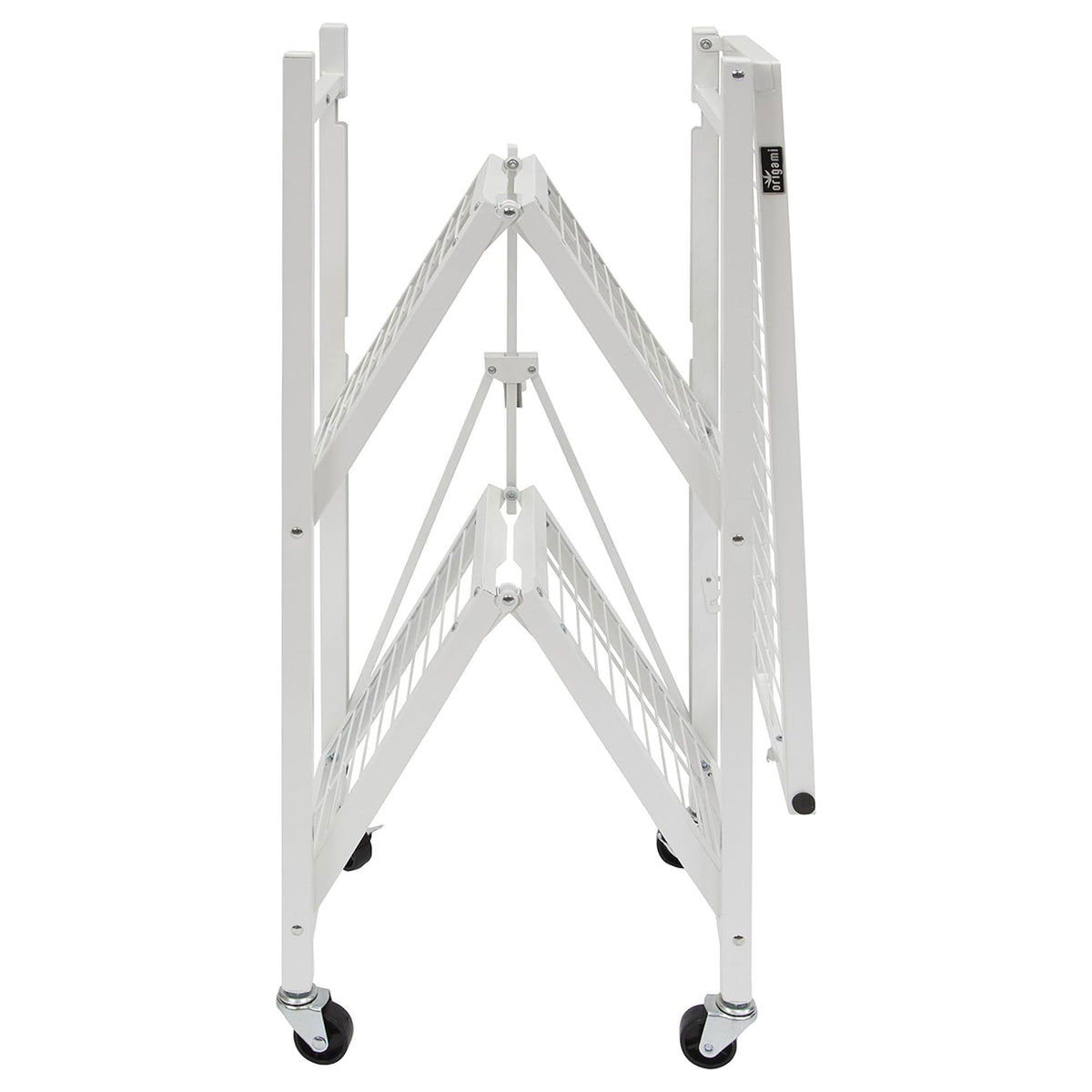 Origami 3-Pack General Purpose Foldable 3-Tier Shelf Storage Racks, R3, White