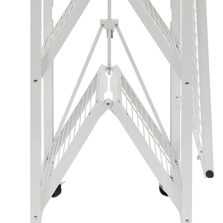 Origami R3 3 Tier Heavy Duty Foldable Rolling Shelving , White (Open Box)