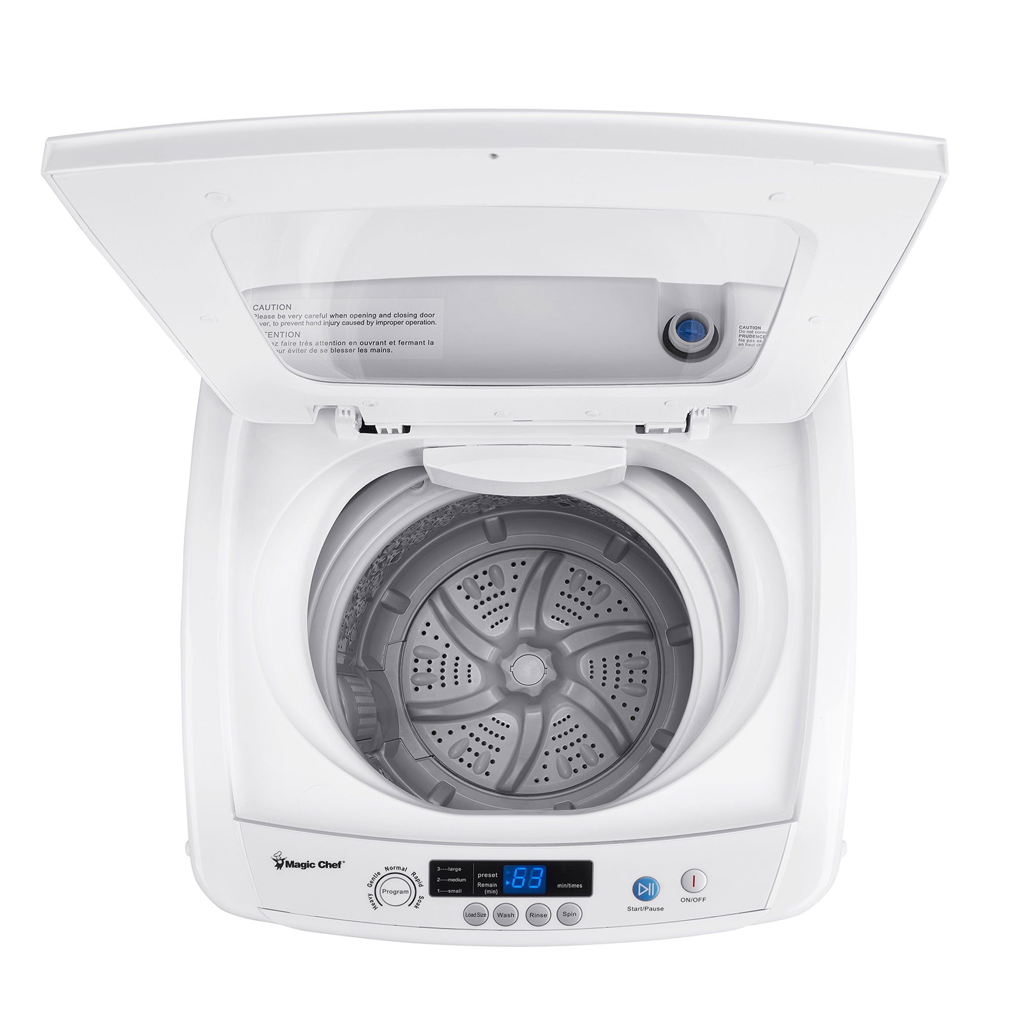 Magic Chef Compact Portable Top Load Washer w/Space Saving Design, White (Used) - VMInnovations