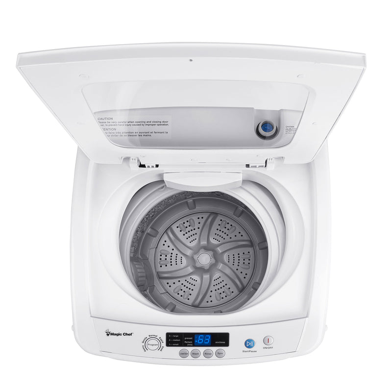 Magic Chef Compact Portable Top Load Washer with Space Saving Design, White