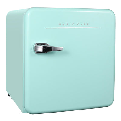 Magic Chef 1.6 Cubic Feet Retro Style Mini Fridge with Interior LED Light, Mint - VMInnovations