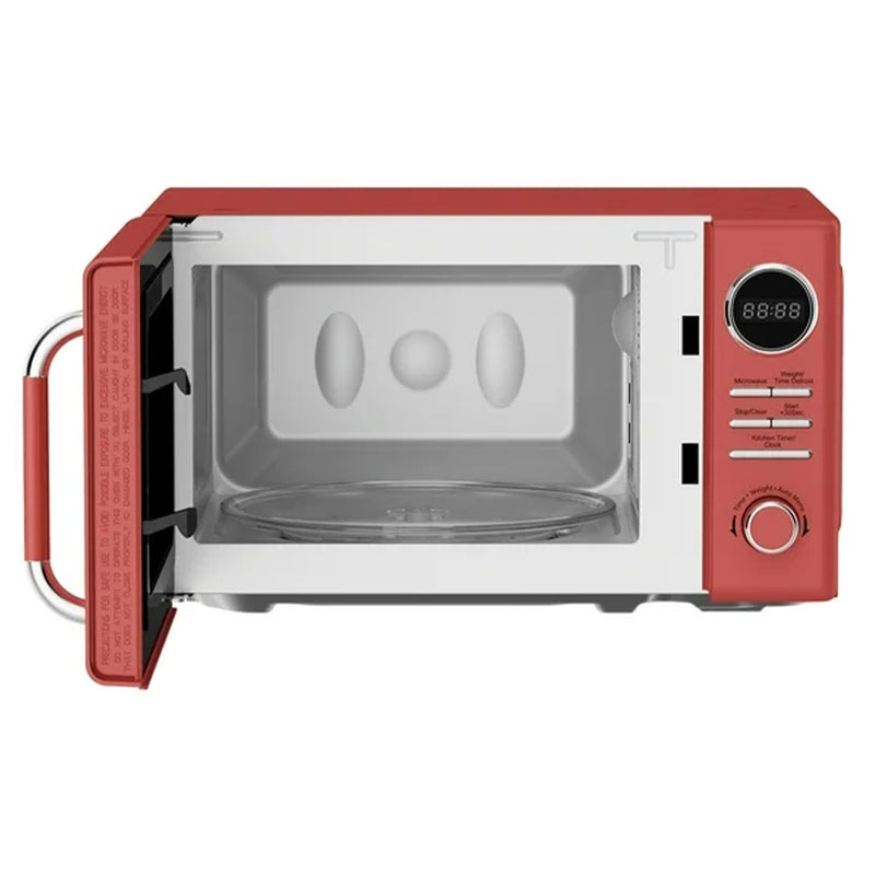 Magic Chef 0.7 Cubic Feet 700 Watt Classic Retro Touch Microwave, Red (Used)