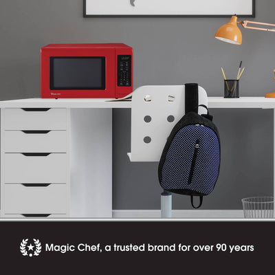 Magic Chef 0.9 Cubic Feet 900 Watt Stainless Countertop Microwave Oven,Red(Used) - VMInnovations