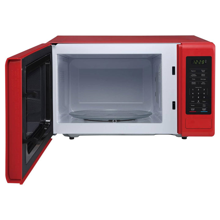 0.9 Cubic Feet 900 W Stainless Countertop Microwave, Red (Open Box)