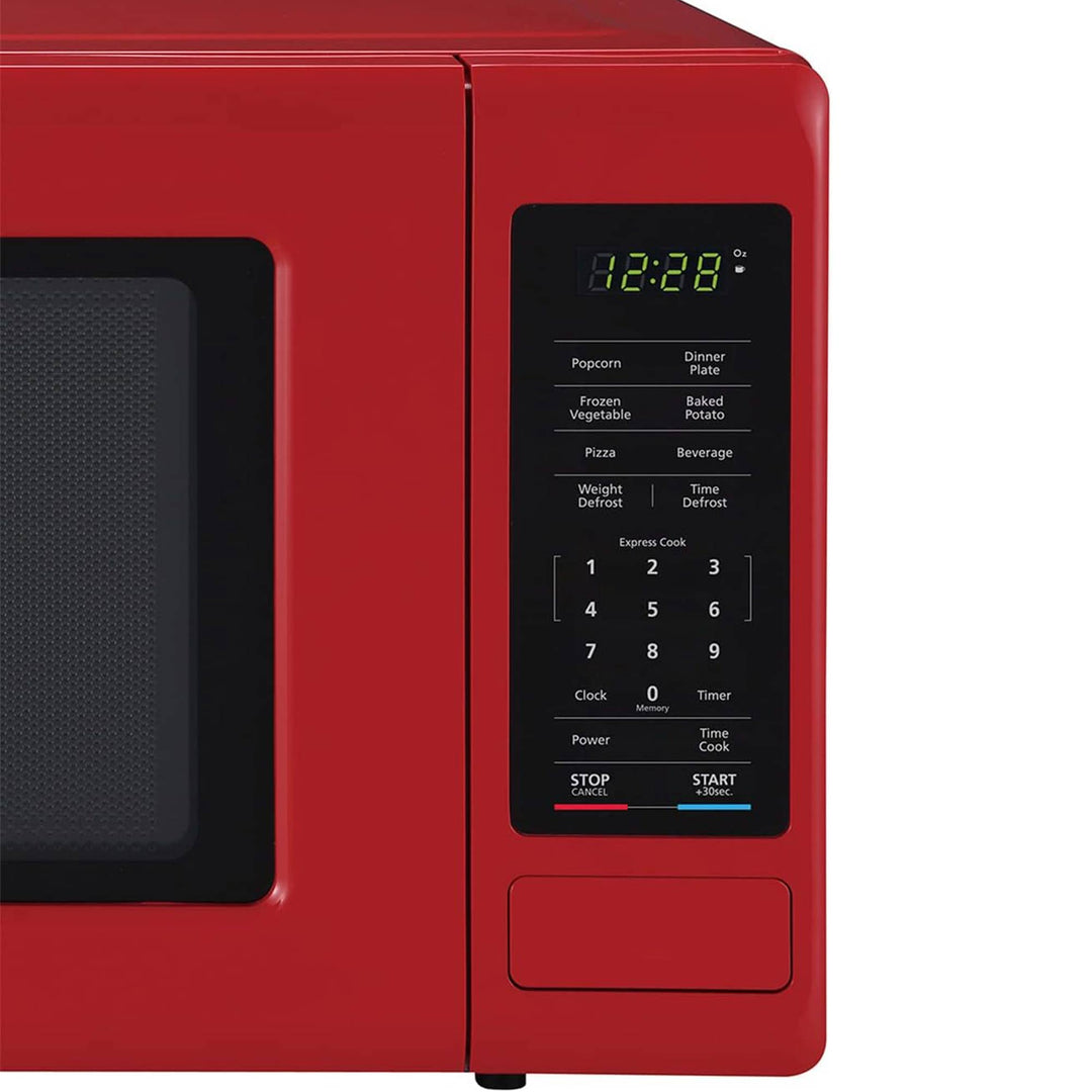 0.9 Cubic Feet 900 W Stainless Countertop Microwave, Red (Open Box)