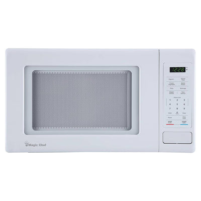 Magic Chef 0.9 Cubic Feet 900 Watt Stainless Microwave Oven, White (Used)