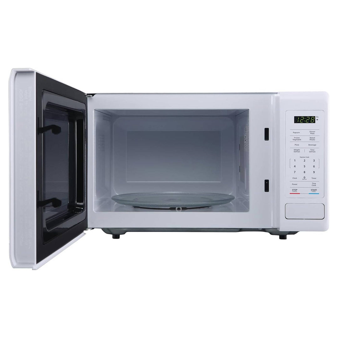 Magic Chef 0.9 Cubic Feet 900 Watt Stainless Microwave Oven, White (Open Box)