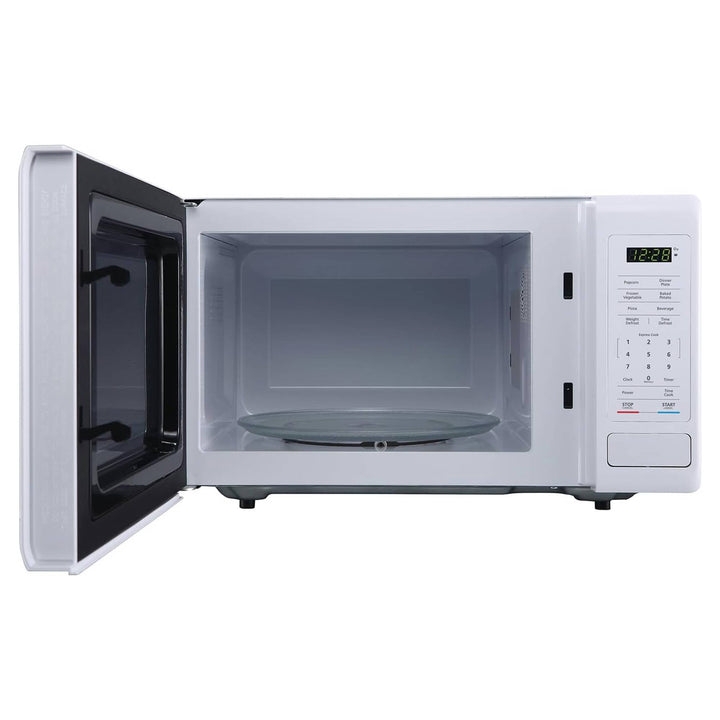 Magic Chef 0.9 Cubic Feet 900 Watt Stainless Microwave Oven, White (Open Box)