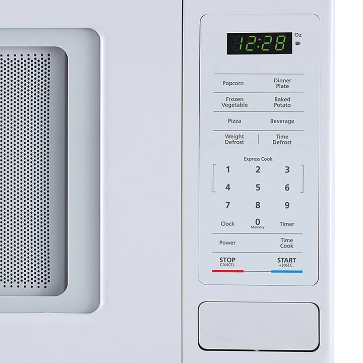 Magic Chef 0.9 Cubic Feet 900 Watt Stainless Microwave Oven, White (Open Box)
