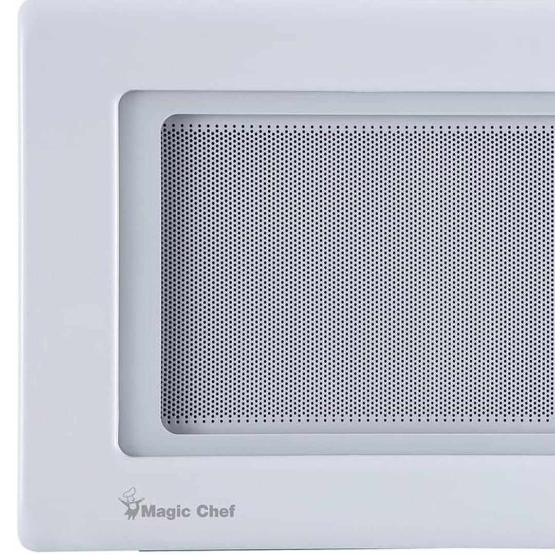 Magic Chef 0.9 Cubic Feet 900W Small Stainless Countertop Microwave Oven, White