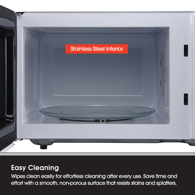 Magic Chef 0.9 Cubic Feet 900 Watt Stainless Microwave Oven, White (Used)