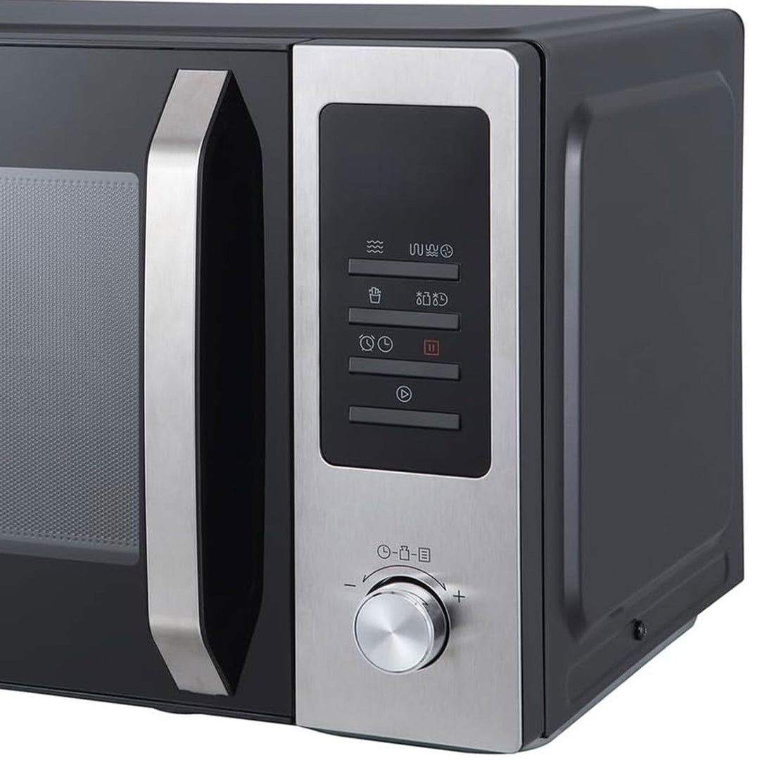 Magic Chef 1.0 Cubic Feet Stainless Microwave w/Air Fryer, Black (Open Box)