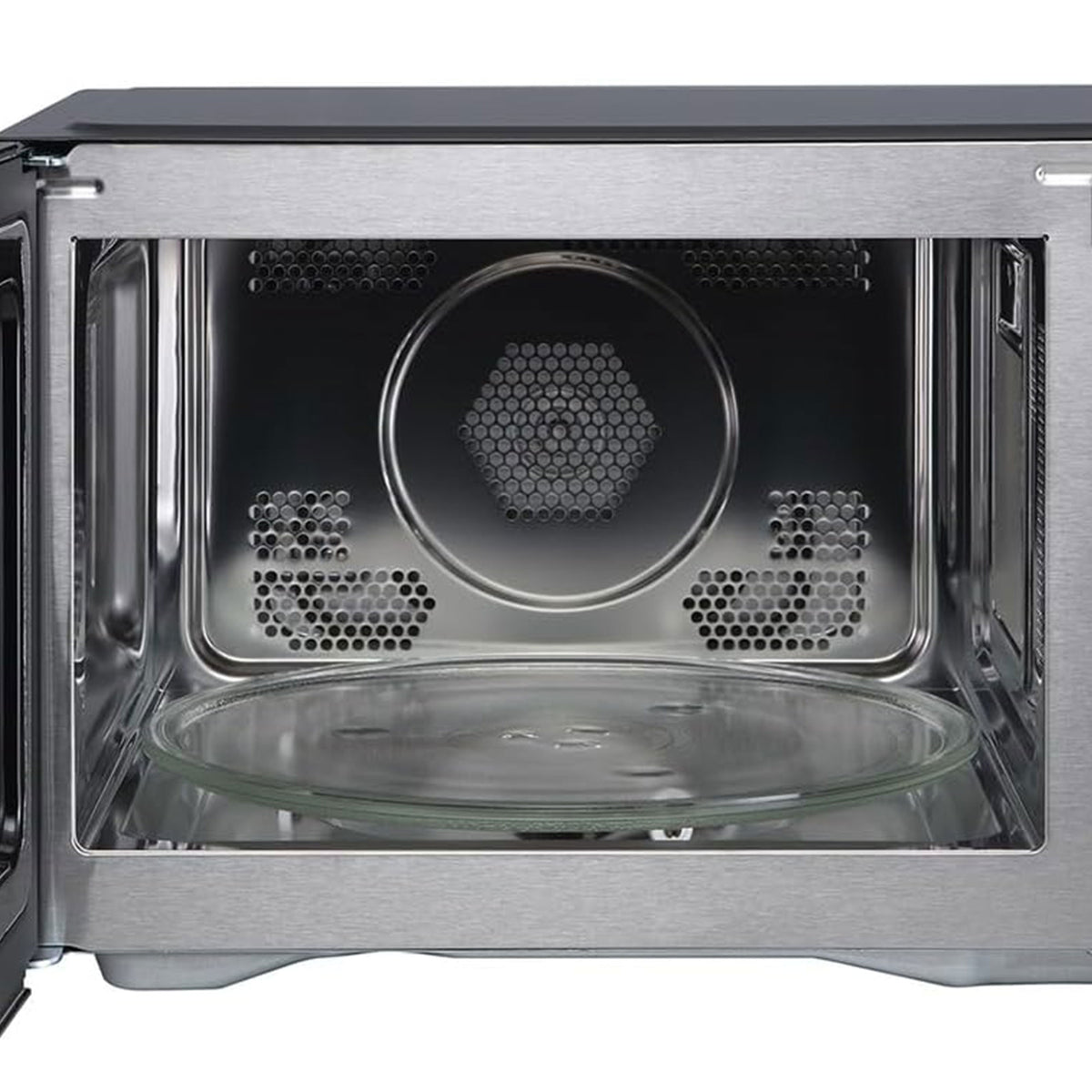 Magic Chef 1.0 Cubic Feet Stainless Microwave w/Air Fryer, Black (Open Box)