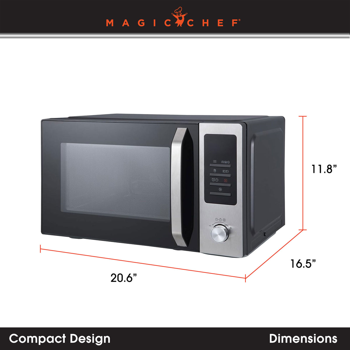 Magic Chef 1.0 Cubic Feet Stainless Microwave w/Air Fryer, Black (Open Box) - VMInnovations