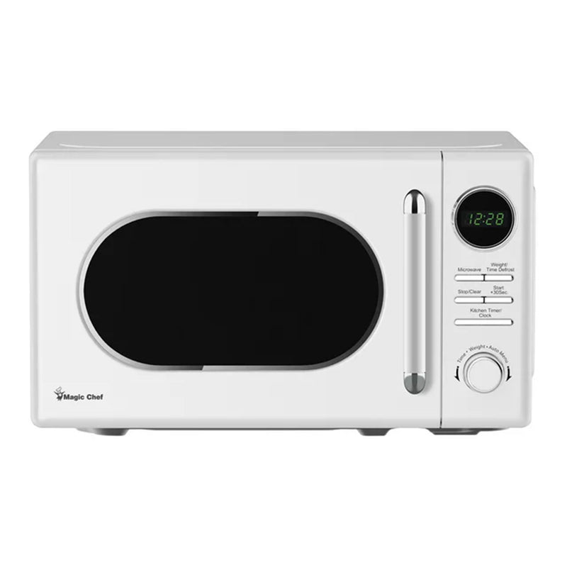 Magic Chef 0.7 Cubic Feet 700 Watt Retro Countertop Microwave, White (Open Box)