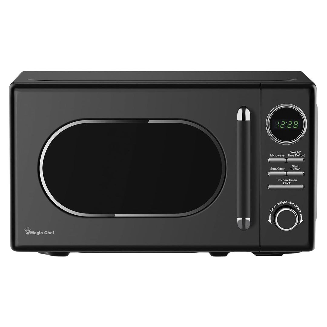 Magic Chef 0.7 Cubic Feet 700 Watt Classic Retro Microwave, Black (Open Box)