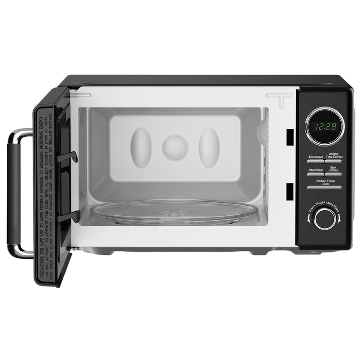 Magic Chef 0.7 Cubic Feet 700 Watt Classic Retro Countertop Microwave, Black