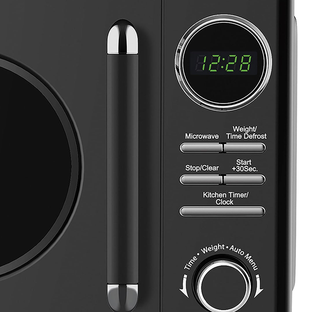 Magic Chef 0.7 Cubic Feet 700 Watt Classic Retro Microwave, Black (Open Box)