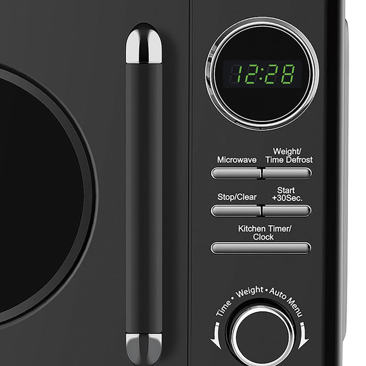 Magic Chef 0.7 Cubic Feet 700 Watt Classic Retro Microwave, Black (Open Box)