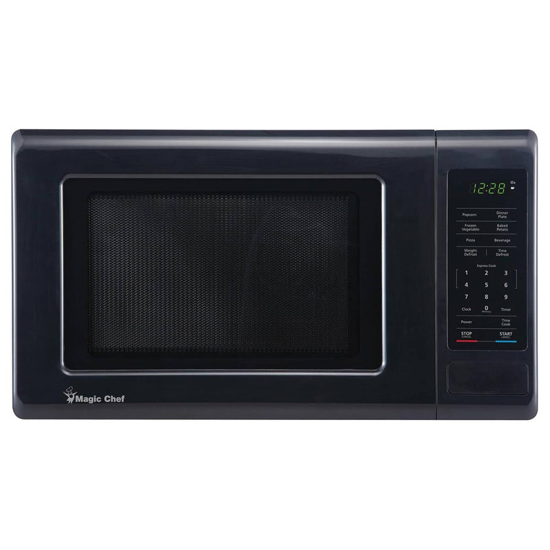 Magic Chef 0.9 Cubic Feet 900 Watt Stainless Microwave Oven, Black (Open Box)