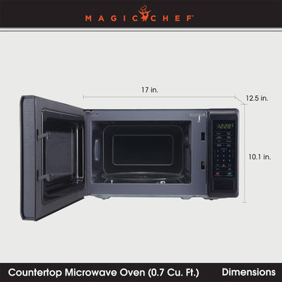 Magic Chef 0.9 Cubic Feet 900 Watt Stainless Microwave Oven, Black (Open Box) - VMInnovations