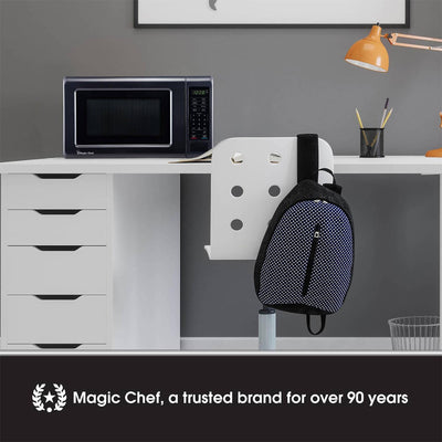 Magic Chef 0.9 Cubic Feet 900W Small Stainless Countertop Microwave Oven, Black - VMInnovations