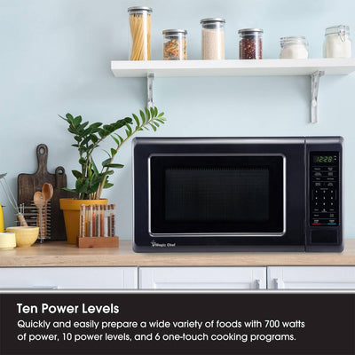 Magic Chef 0.9 Cubic Feet 900 Watt Stainless Microwave Oven, Black (Open Box) - VMInnovations