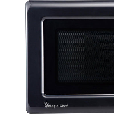 Magic Chef 0.9 Cubic Feet 900 Watt Stainless Microwave Oven, Black (Open Box)