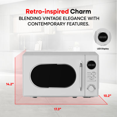 Magic Chef 0.7 Cubic Feet 700 Watt Classic Retro Microwave, White (Used) - VMInnovations