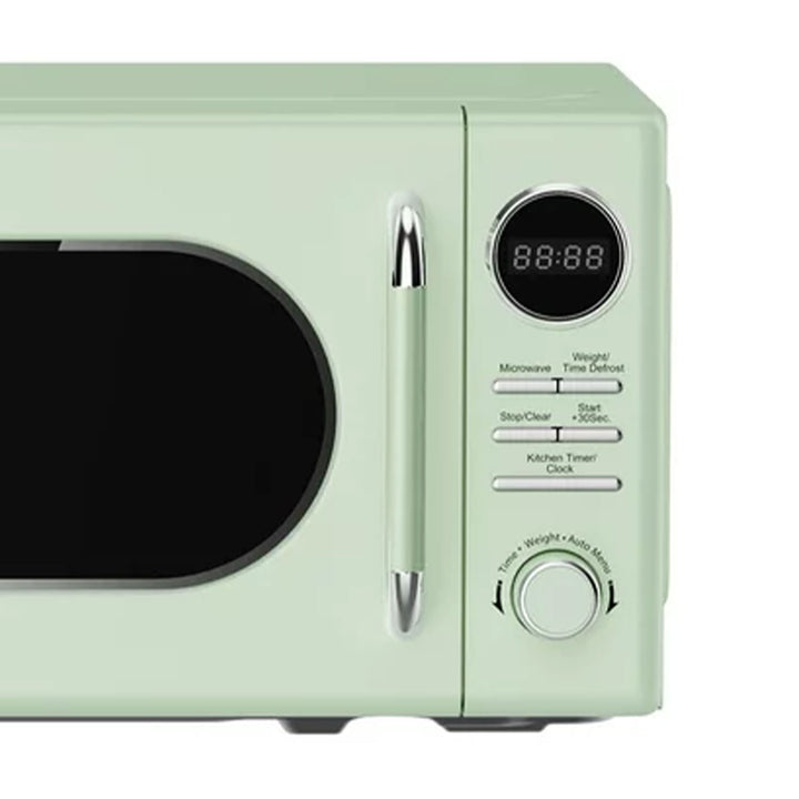 Magic Chef 0.7 Cubic Feet 700 Watt Classic Retro Microwave, Green (Used)