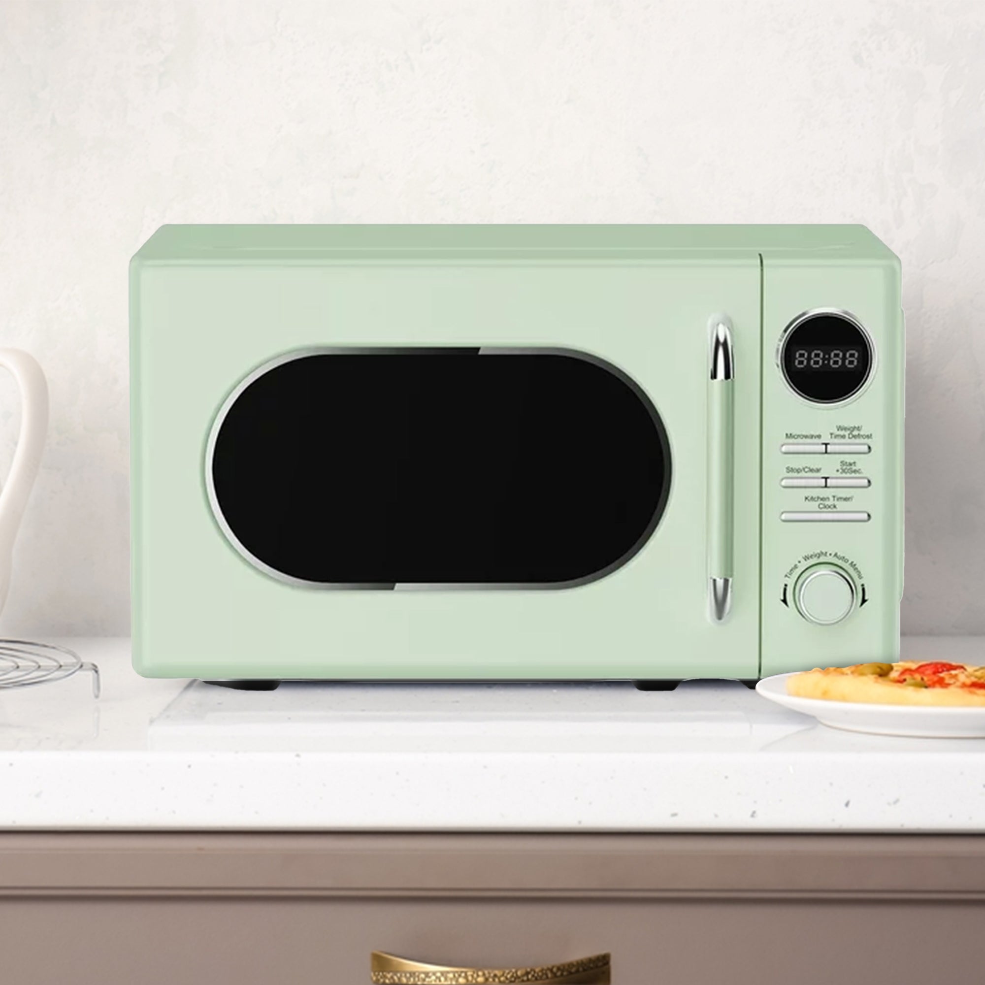 Magic Chef 0.7 Cubic Feet 700 Watt Classic Retro Microwave, Green (Used) - VMInnovations