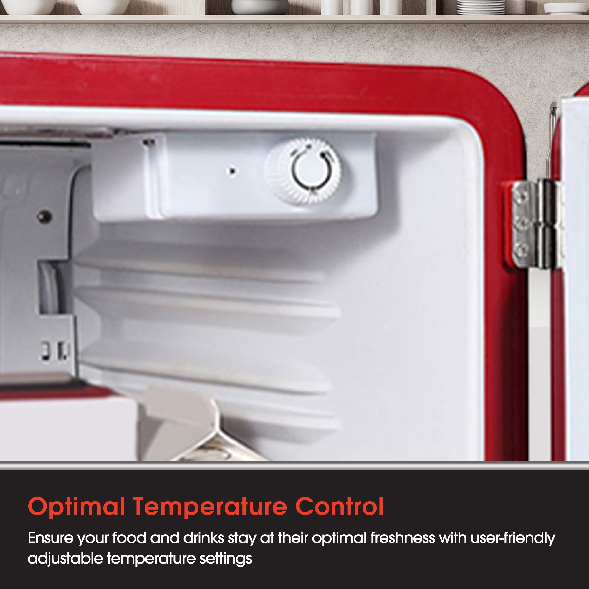 Magic Chef 1.6 Cubic Feet Retro Style Mini Fridge w/Interior LED Light,Red(Used) - VMInnovations