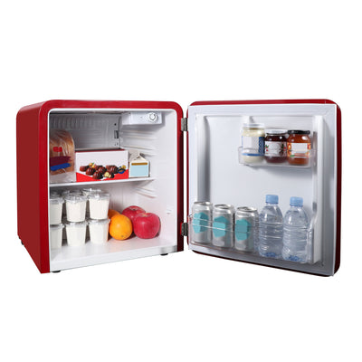 Magic Chef 1.6 Cubic Feet Retro Style Mini Fridge with Interior LED Light, Red