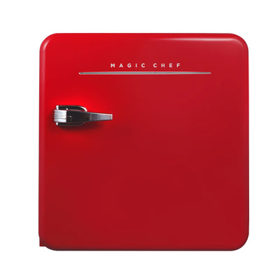 Magic Chef 1.6 Cubic Feet Retro Style Mini Fridge w/Interior LED Light,Red(Used) - VMInnovations