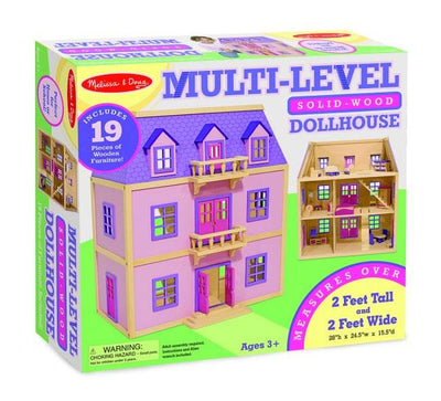 Melissa & Doug Deluxe Multi-Level Pink Wood Dollhouse