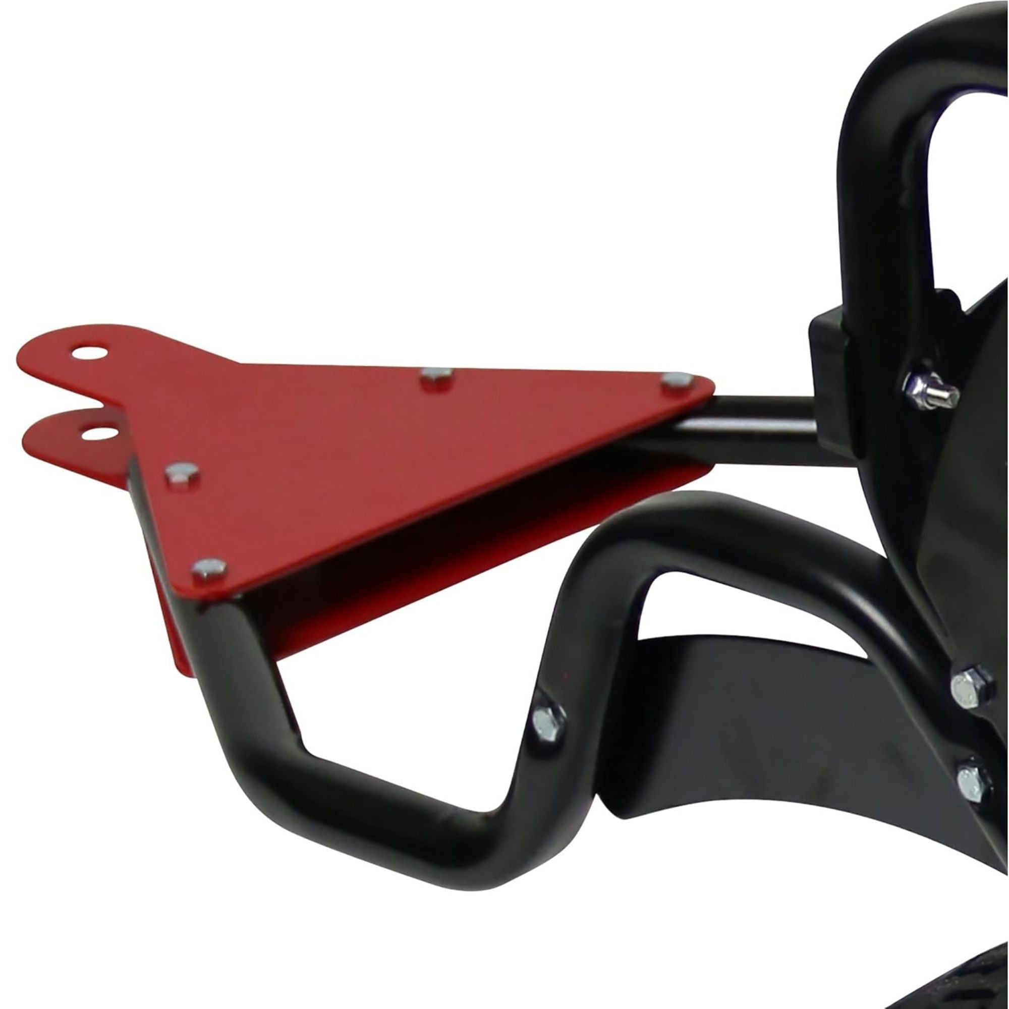 Chapin Tow Behind Spreader, Trailer Hitch with Auto-Stop, 150 lb Capacity, Red - VMInnovations