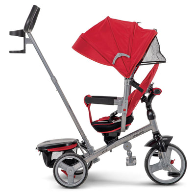 Huffy Malmo Luxe 4 in 1 Canopy Tricycle with Push Handle for Toddlers, Red/Black