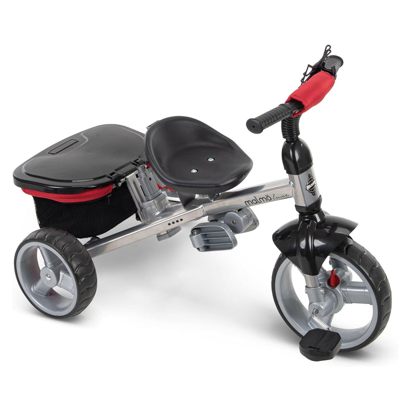 Huffy Malmo Luxe 4 in 1 Canopy Tricycle with Push Handle for Toddlers, Red/Black