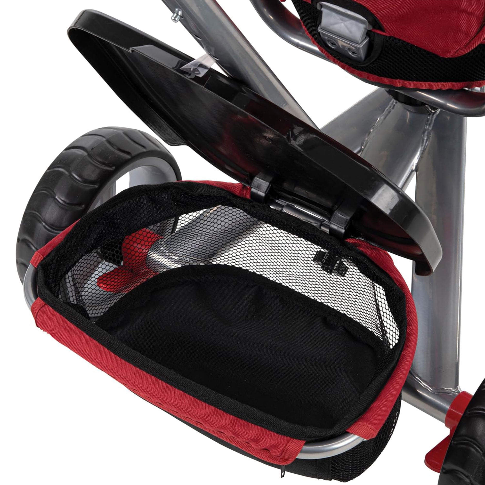 Huffy Malmo Luxe 4 in 1 Canopy Tricycle with Push Handle for Toddlers, Red/Black - VMInnovations