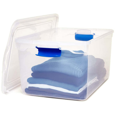 Homz 66 Quart Heavy Duty Modular Stackable Storage Containers, Clear, 8 Pack - VMInnovations